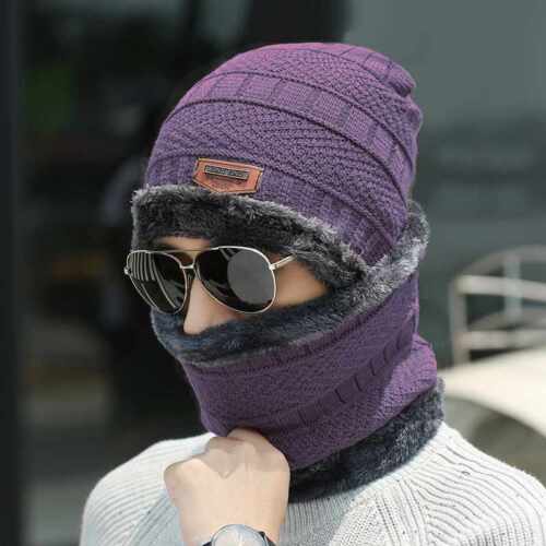 Mens Womens Winter Baggy Slouchy Knit Warm Beanie Hat and Scarf Ski Skull Cap