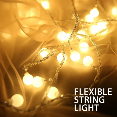 US LED Ball String Fairy Lights Battery Operated Christmas Wedding Party Decors