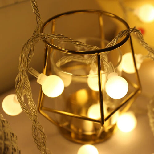 50 LED Ball String Fairy Lights Battery Operated Christmas Wedding Party Decors