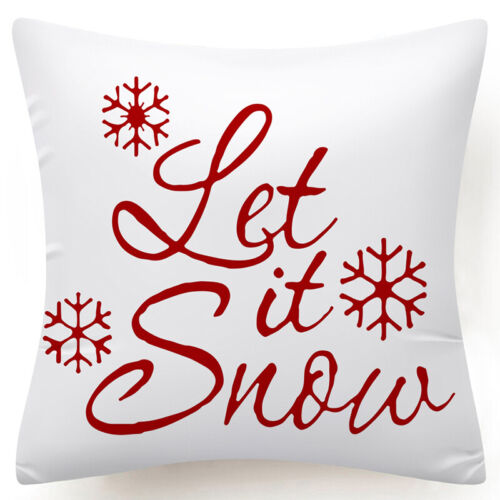 Throw PILLOW COVER Christmas Red White Xmas Double-Sided Cushion Case 18x18" USA