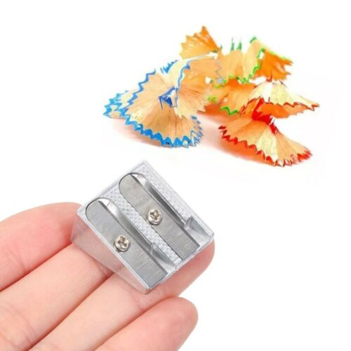 Top grade Stationery Pencil Sharpener Double Hole Metal Bevelled Double Hole