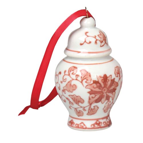 Mini Ginger Jar Ornaments - Set of 4 Porcelain Hanging Chinoiserie Vases