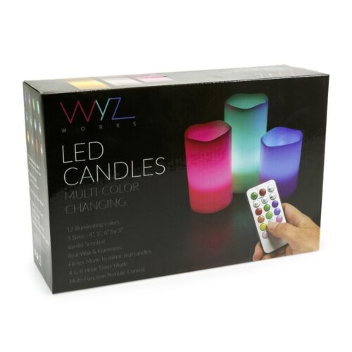 LED Candle Sets Flickering Taper Faux Wax Color Change Options w/ Remote