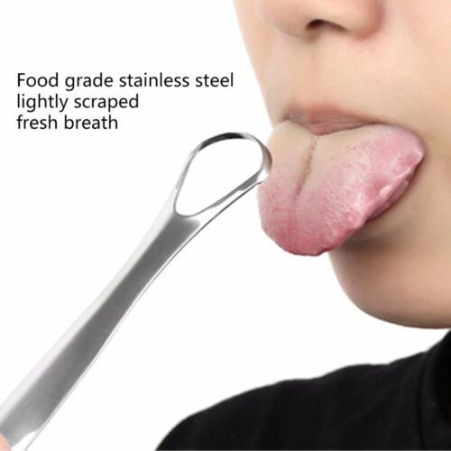 1PC Useful Tongue Scraper Stainless Steel Oral Tongue Cleaner Medical Mouth