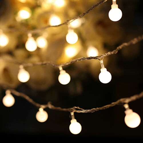 US LED Ball String Fairy Lights Battery Operated Christmas Wedding Party Decors