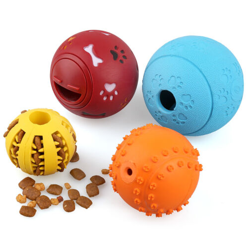 4pcs Pet Dog Interactive Tumbler Food Dispenser Feeder IQ Puzzle Treat Ball Toys