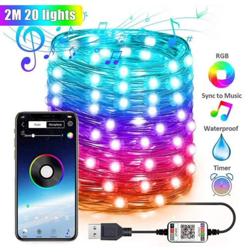 Christmas Tree Decoration Lights LED String Lamp Bluetooth App Remote Control