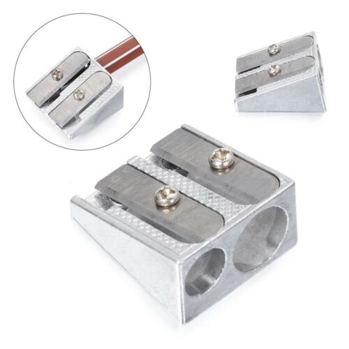 Top grade Stationery Pencil Sharpener Double Hole Metal Bevelled Double Hole