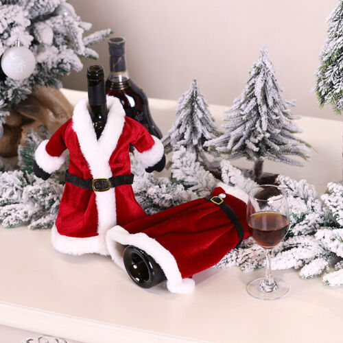 Christmas Santa Wine Bottle Cover Gift Bag Dinner Party Xmas Table Decoration