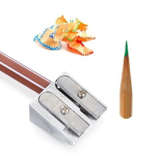 Top grade Stationery Pencil Sharpener Double Hole Metal Bevelled Double Hole