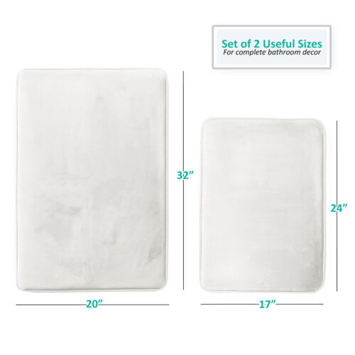 Luxurious Absorbent Soft Memory Foam Bath Mat Bathroom Shower Rug