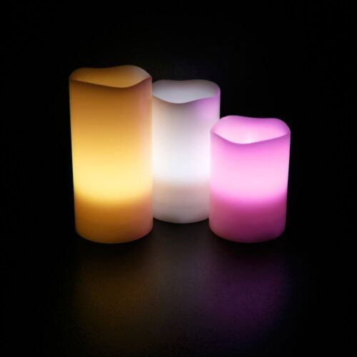 LED Candle Sets Flickering Taper Faux Wax Color Change Options w/ Remote