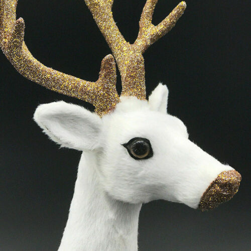 Christmas White Deer Reindeer Elk Plush Toy Xmas Home Tree Decor Ornament