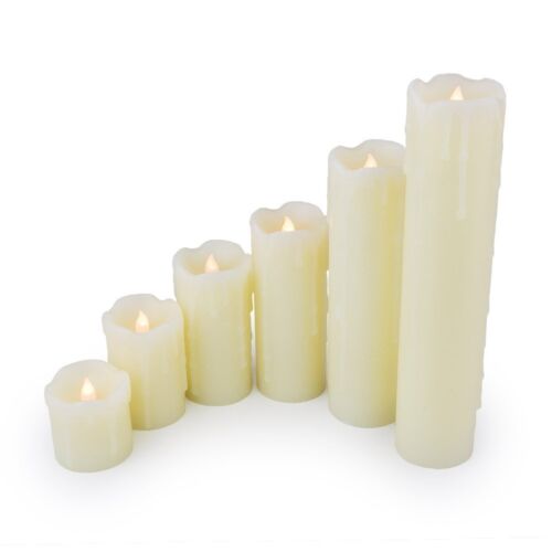 LED Candle Sets Flickering Taper Faux Wax Color Change Options w/ Remote