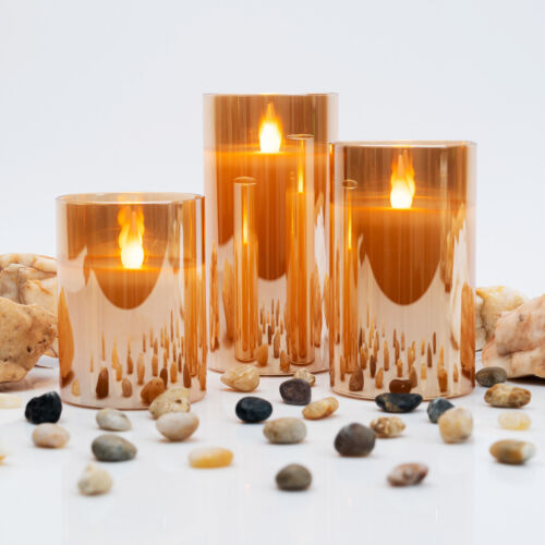 LED Candle Sets Flickering Taper Faux Wax Color Change Options w/ Remote