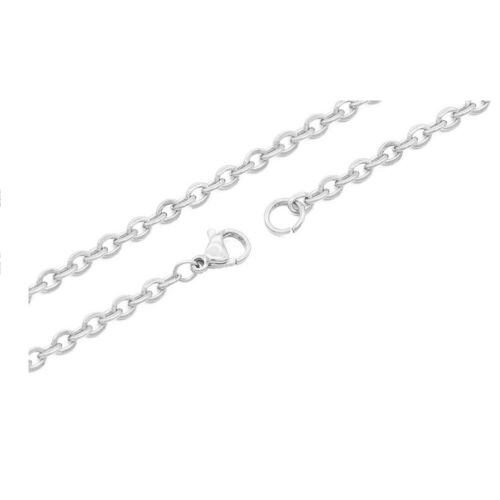 50Pcs 2mm Stainless Steel Tone Cable Link Chain for DIY Necklace Jewelry Making