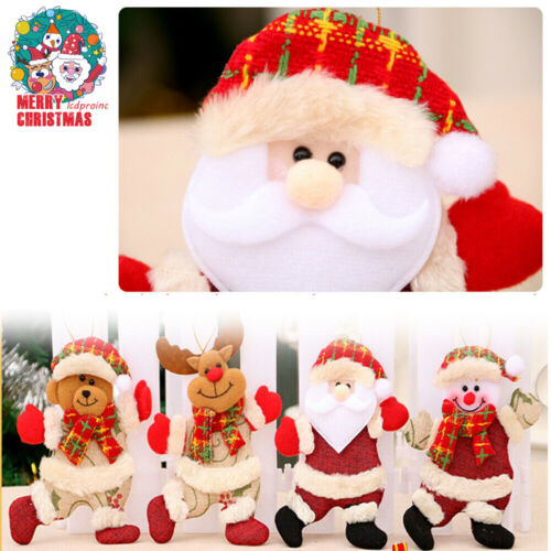 4 Style Christmas Hanging Ornament Santa Claus Snowman Doll Xmas Tree Decor Gift