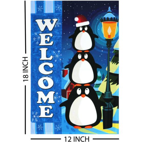 Home Decorative Christmas Garden Flag Printed Polyester: Welcome Quote