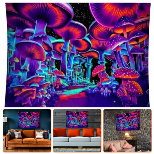 Trippy Wall Hanging Tapestry Psychedelic Home Room Decor Mushroom Colorful Art