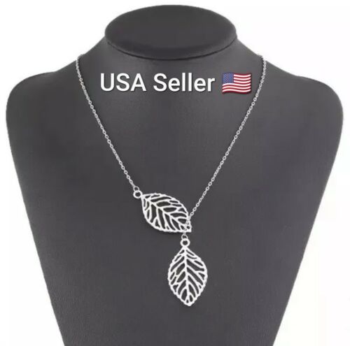 Fashion Jewelry Metal Leaves Double Wild Foliage Short Necklace Chain