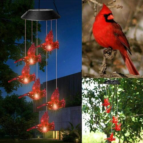 LED Solar Wind Chime Light Color Changing Hanging Lamp Waterproof Garden Decor