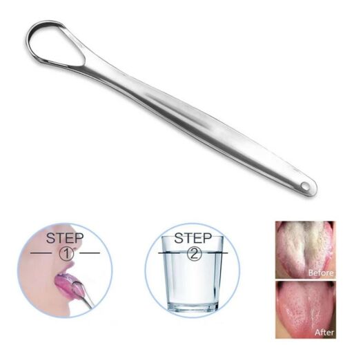 1PC Useful Tongue Scraper Stainless Steel Oral Tongue Cleaner Medical Mouth