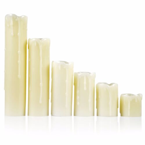 LED Candle Sets Flickering Taper Faux Wax Color Change Options w/ Remote