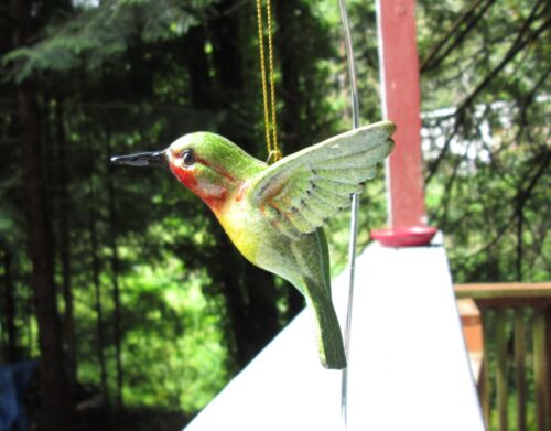 Hummingbird Hanging Ornament 4" Polystone Bird Choose from 3 Colors