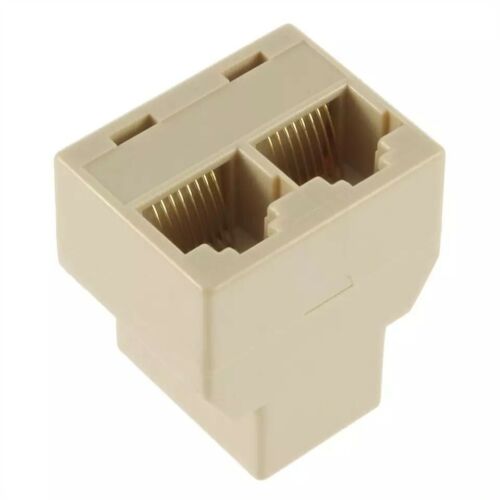 1PC 1 To 2 Ways LAN Ethernet Cord Network Cable RJ45 Female Splitter Adapter