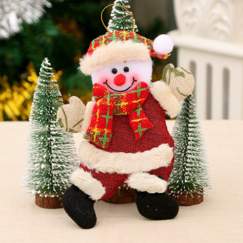 4 Style Christmas Hanging Ornament Santa Claus Snowman Doll Xmas Tree Decor Gift