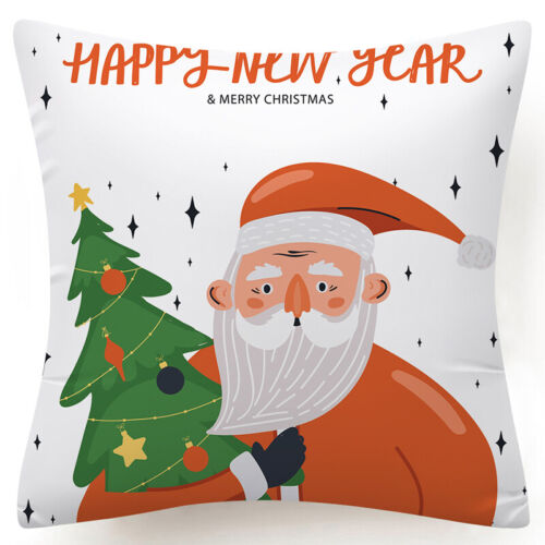 Throw PILLOW COVER Christmas Red White Xmas Double-Sided Cushion Case 18x18" USA