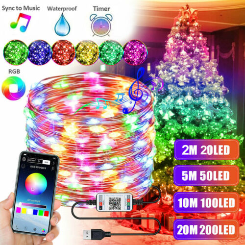 Christmas Tree Decoration Lights LED String Lamp Bluetooth App Remote Control