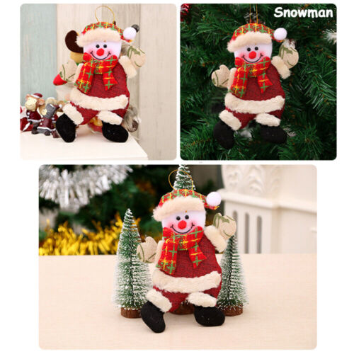 4 Style Christmas Hanging Ornament Santa Claus Snowman Doll Xmas Tree Decor Gift