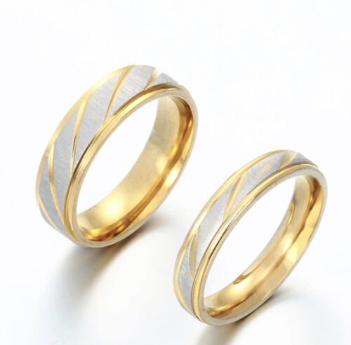 Women's Fashion Jewelry Wave Pattern Classic Gold Promise Wedding Ring