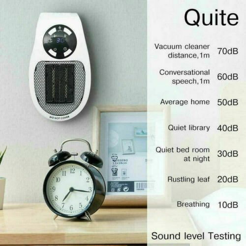 Wall Outlet Small Plug in Handy Premium Heater w/ Timer + Remote Control 500W