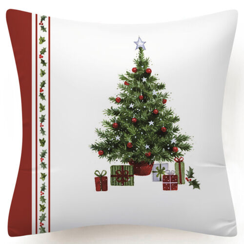 Throw PILLOW COVER Christmas Red White Xmas Double-Sided Cushion Case 18x18" USA