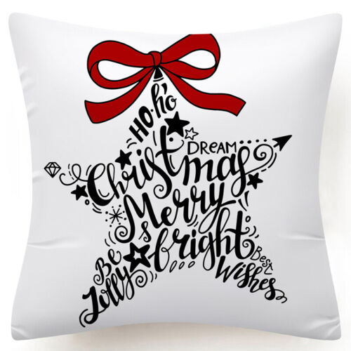 Throw PILLOW COVER Christmas Red White Xmas Double-Sided Cushion Case 18x18" USA