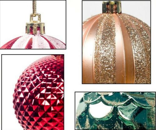 12Pcs/Box Christmas Glitter Balls Ornaments Xmas Tree Ball Hanging Party Decor