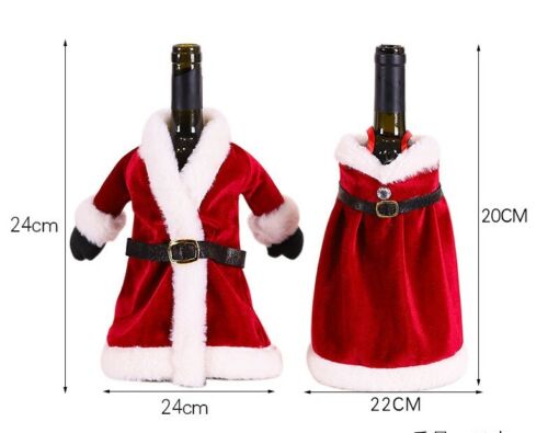 Christmas Santa Wine Bottle Cover Gift Bag Dinner Party Xmas Table Decoration