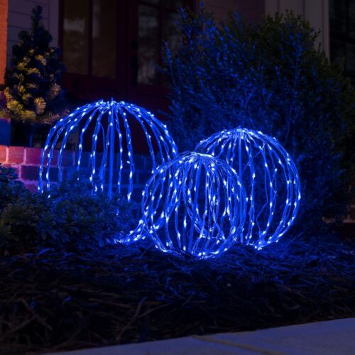 Hanging LED Light Balls Christmas Patio Garden Decoration White Frame, 6 Colors