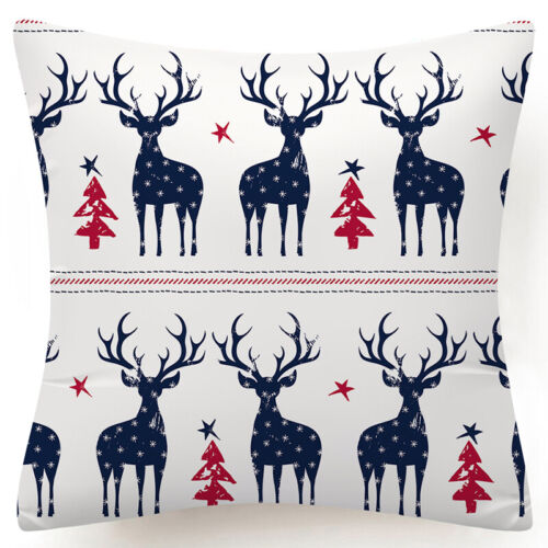 Throw PILLOW COVER Christmas Red White Xmas Double-Sided Cushion Case 18x18" USA