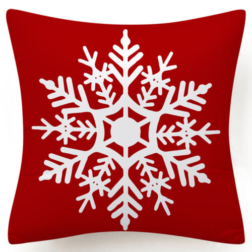 Throw PILLOW COVER Christmas Red White Xmas Double-Sided Cushion Case 18x18" USA