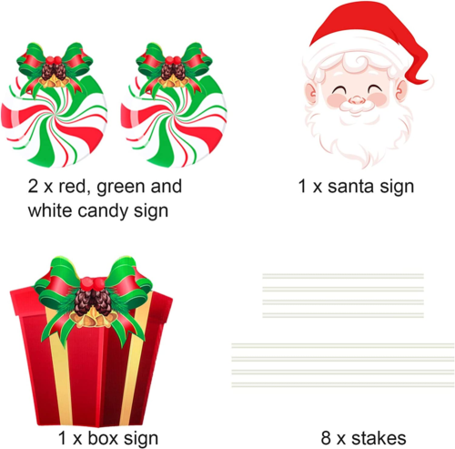 Christmas Decorations Outdoor 54 In Xmas Yard Stakes Signs New Year Giant 1 Pack