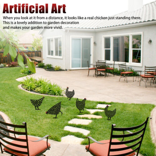 5PCS Chicken Stakes Yard Art Outdoor Garden Backyard Lawn