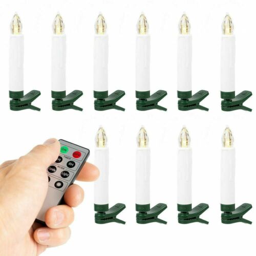 LED Candle Sets Flickering Taper Faux Wax Color Change Options w/ Remote