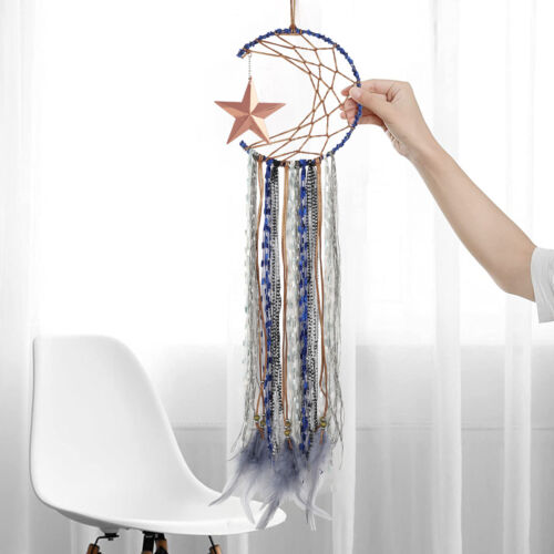 Woven Wall Hanging Star Moon Dream Catcher Handmade Ornament Decor