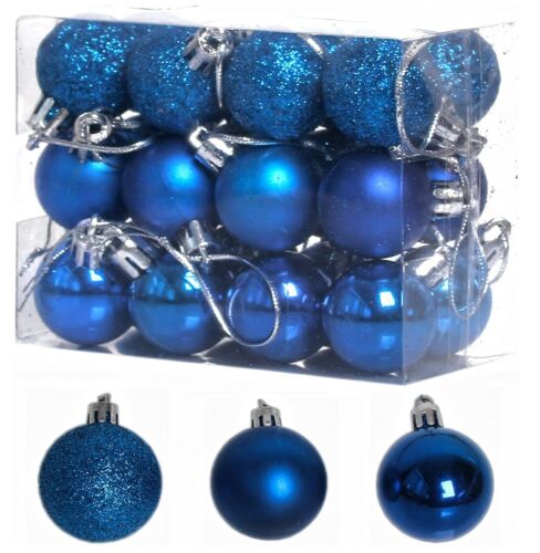 Christmas Hang Balls Xmas Tree Ornaments Hanging Ball Shatterproof 24 Pack / Box