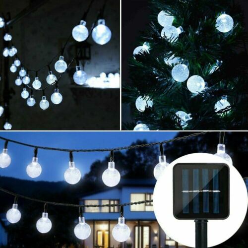 Solar 50 LED String Light Crystal Ball Garden Yard Decor Lamp Outdoor Waterproof