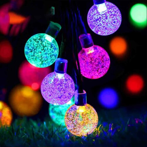 Solar 50 LED String Light Crystal Ball Garden Yard Decor Lamp Outdoor Waterproof