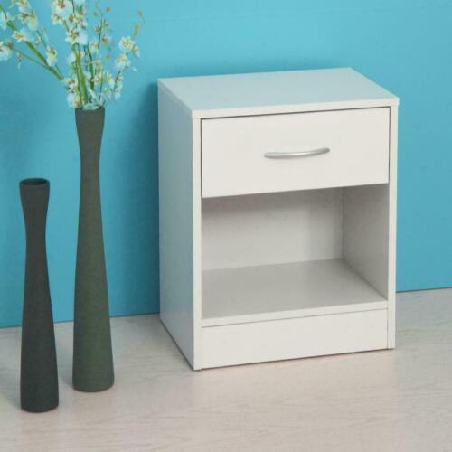 Set Of 2 Nightstand Wood End Table Bedroom Storage